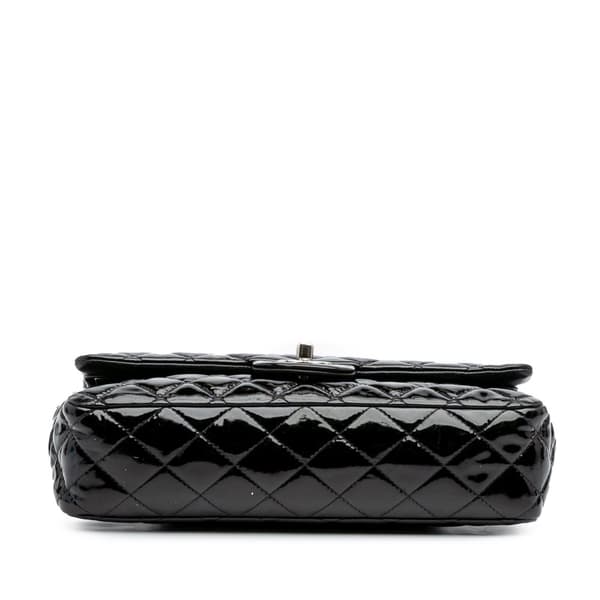 Pre-owned Chanel Medium Classic Patent Double Flap Black