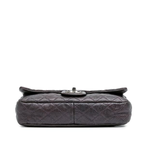 Pre-owned Chanel Medium Quilted Caviar Easy Flap Purple
