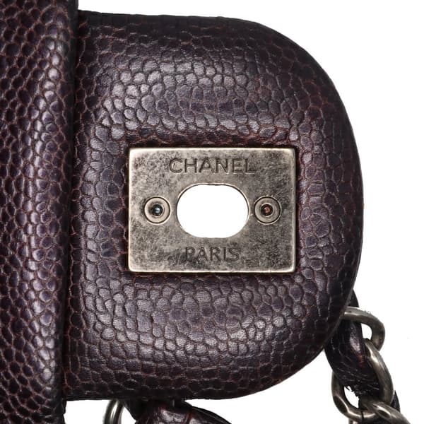 Pre-owned Chanel Medium Quilted Caviar Easy Flap Purple