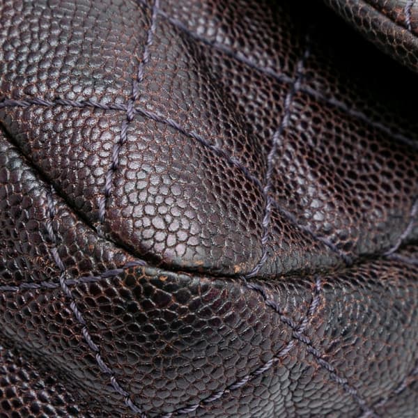 Pre-owned Chanel Medium Quilted Caviar Easy Flap Purple