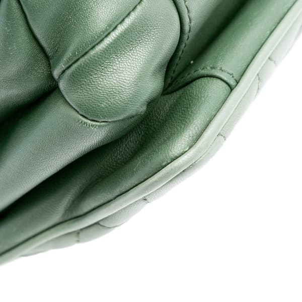 Pre-owned Chanel Medium Quilted Lambskin Daily Companion Flap Green
