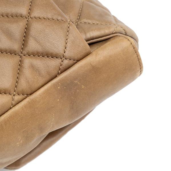 Pre-owned Chanel Jumbo Quilted Lambskin Coco Rain Flap Brown