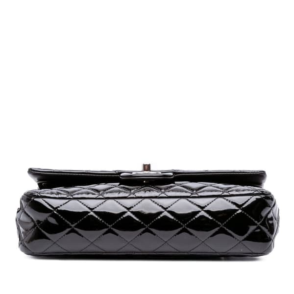 Pre-owned Chanel Medium Classic Patent Double Flap Black