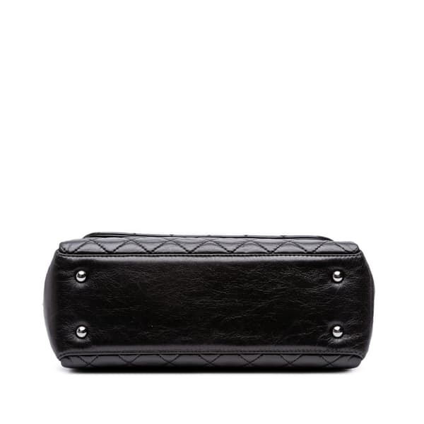 Pre-owned Chanel Medium Quilted Glazed Calfskin Lady Pearly Flap Black