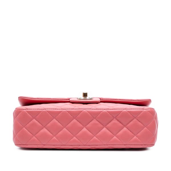 Pre-owned Chanel Medium Lambskin Valentine Heart Charms Single Flap Pink