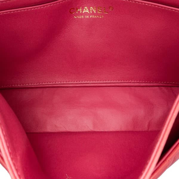 Pre-owned Chanel Medium Lambskin Valentine Heart Charms Single Flap Pink