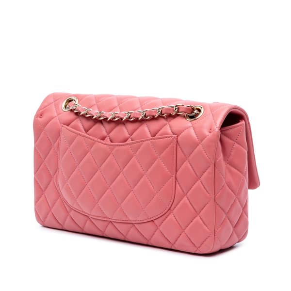 Pre-owned Chanel Medium Lambskin Valentine Heart Charms Single Flap Pink