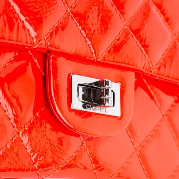 Pre-owned Chanel Reissue 2.55 Patent Double Flap 226 Red