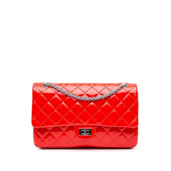 Pre-owned Chanel Reissue 2.55 Patent Double Flap 226 Red