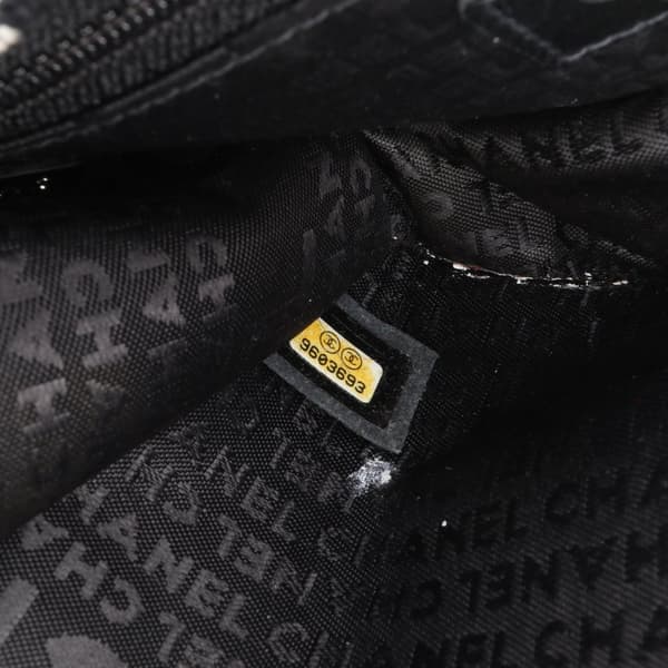 Pre-owned Chanel Mini Woven Patent and Tweed Chessboard Single Flap Black