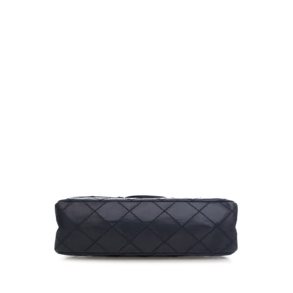 Pre-owned Chanel Reissue 2.55 Aged Calfskin Single Flap 224 Black