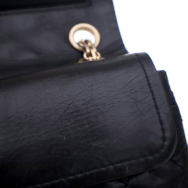 Pre-owned Chanel Reissue 2.55 Aged Calfskin Single Flap 224 Black