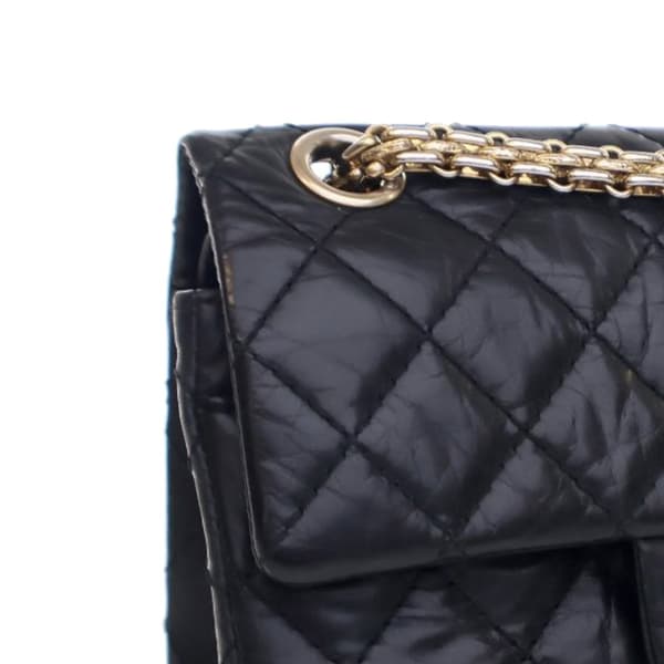 Pre-owned Chanel Reissue 2.55 Aged Calfskin Single Flap 224 Black