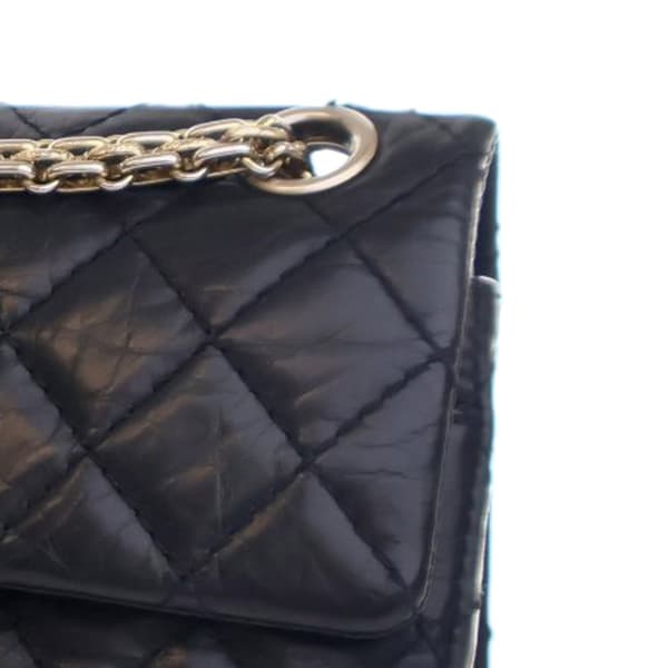 Pre-owned Chanel Reissue 2.55 Aged Calfskin Single Flap 224 Black