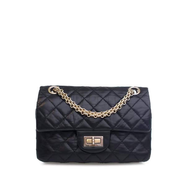 Pre-owned Chanel Reissue 2.55 Aged Calfskin Single Flap 224 Black