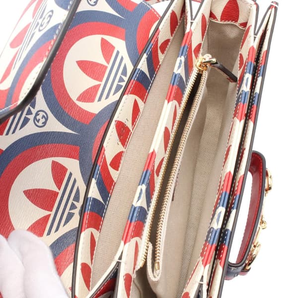 Pre-owned Gucci Adidas Horsebit 1955 Leather Shoulder Bag Red