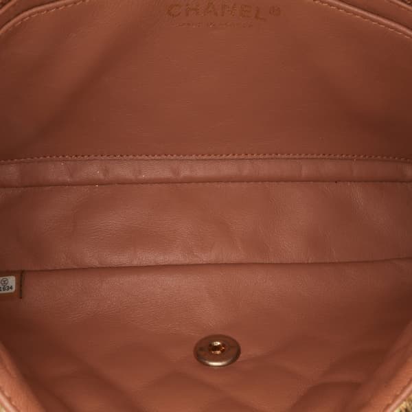 Pre-owned Chanel Medium Quilted Tweed St Tropez Flap Yellow