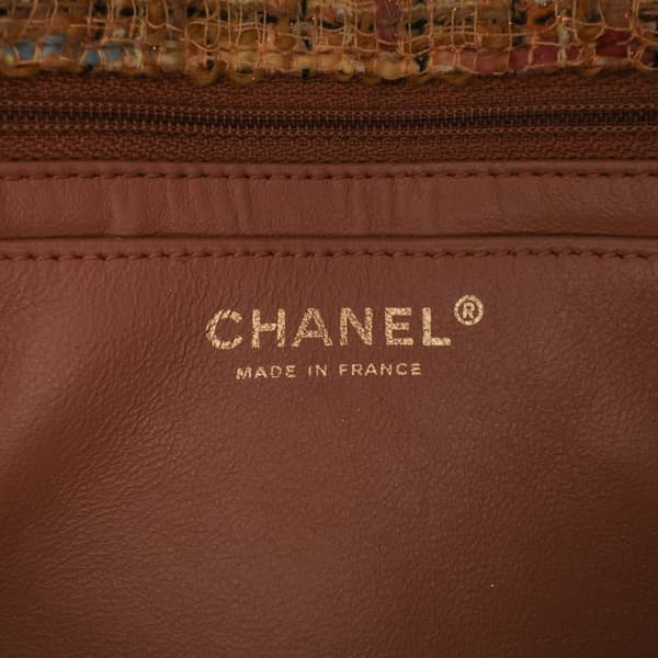 Pre-owned Chanel Medium Quilted Tweed St Tropez Flap Yellow