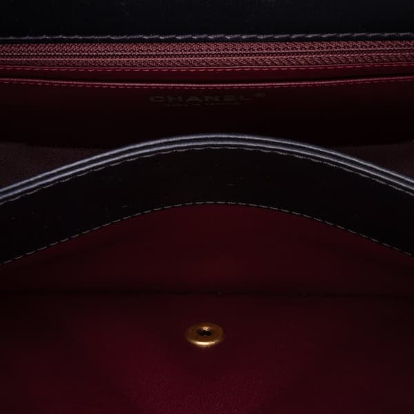 Pre-owned Chanel Embossed Calfskin Single Flap Black