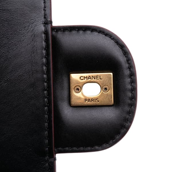 Pre-owned Chanel Embossed Calfskin Single Flap Black