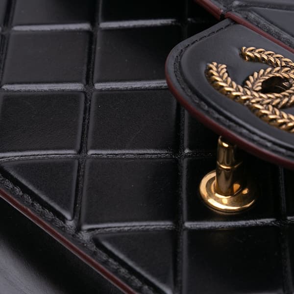 Pre-owned Chanel Embossed Calfskin Single Flap Black