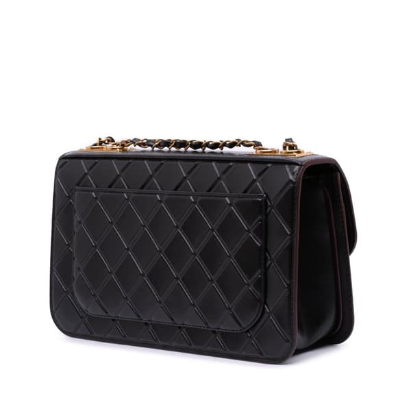 Pre-owned Chanel Embossed Calfskin Single Flap Black