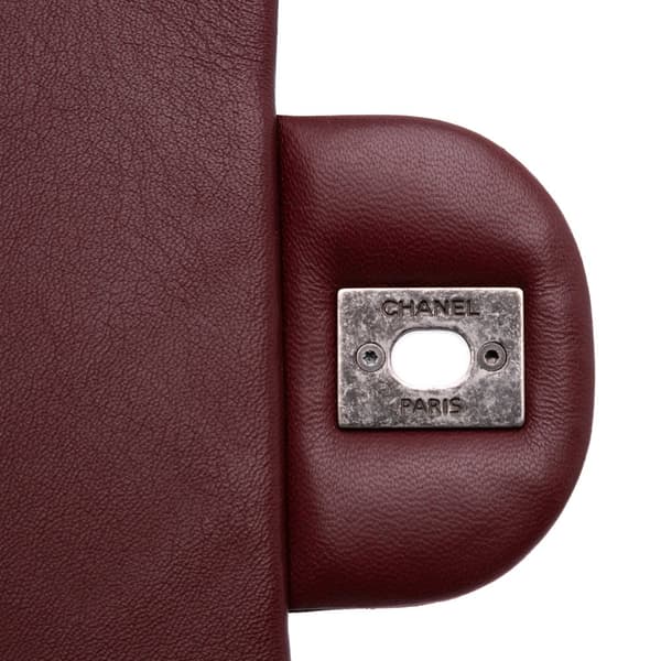 Pre-owned Chanel Paris-Salzburg Jumbo Bicolor Quilted Lambskin Tyrolean Flap Red