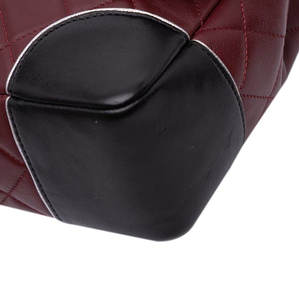 Pre-owned Chanel Paris-Salzburg Jumbo Bicolor Quilted Lambskin Tyrolean Flap Red