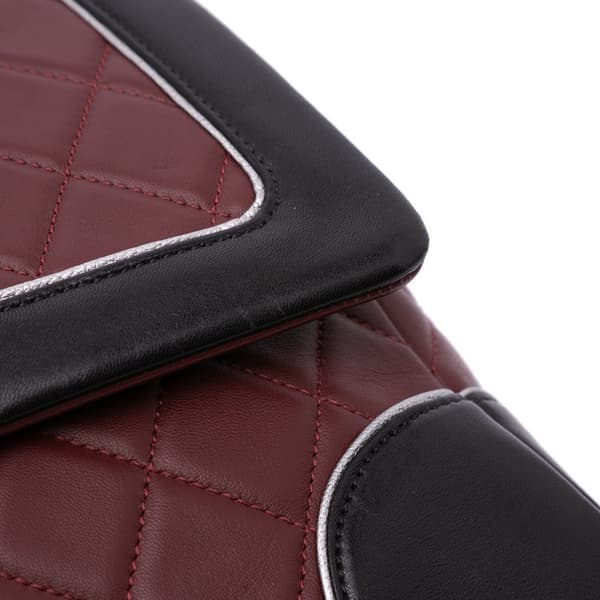 Pre-owned Chanel Paris-Salzburg Jumbo Bicolor Quilted Lambskin Tyrolean Flap Red