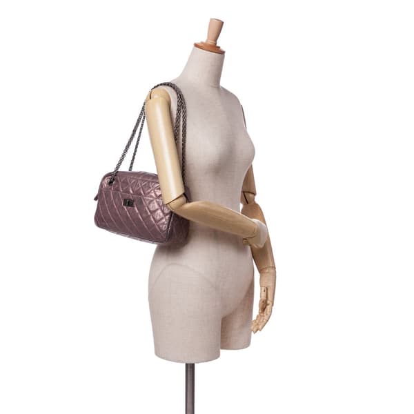 Pre-owned Chanel Small Reissue 2.55 Quilted Aged Calfskin Camera Bag Pink