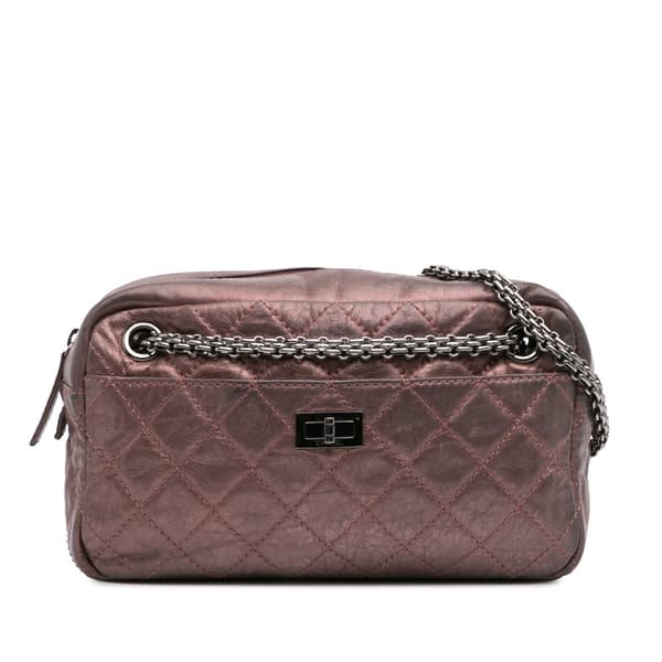 Pre-owned Chanel Small Reissue 2.55 Quilted Aged Calfskin Camera Bag Pink