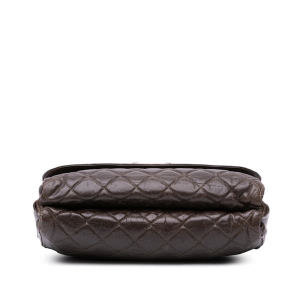 Pre-owned Chanel Quilted Glazed Calfskin Soft Boy Flap Brown