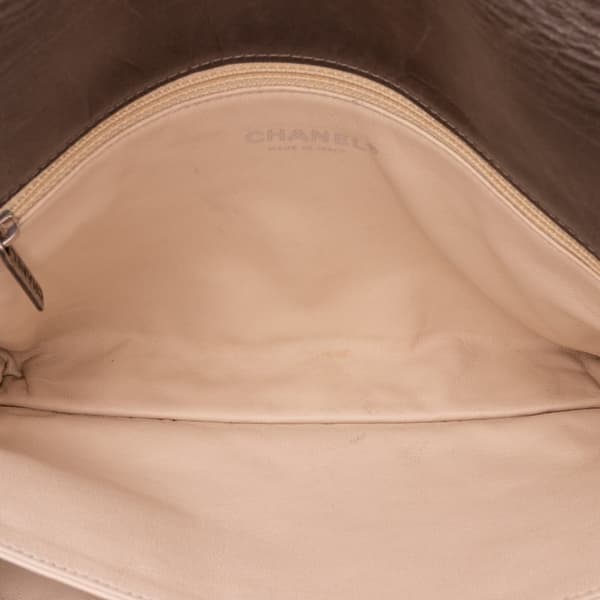 Pre-owned Chanel Quilted Glazed Calfskin Soft Boy Flap Brown