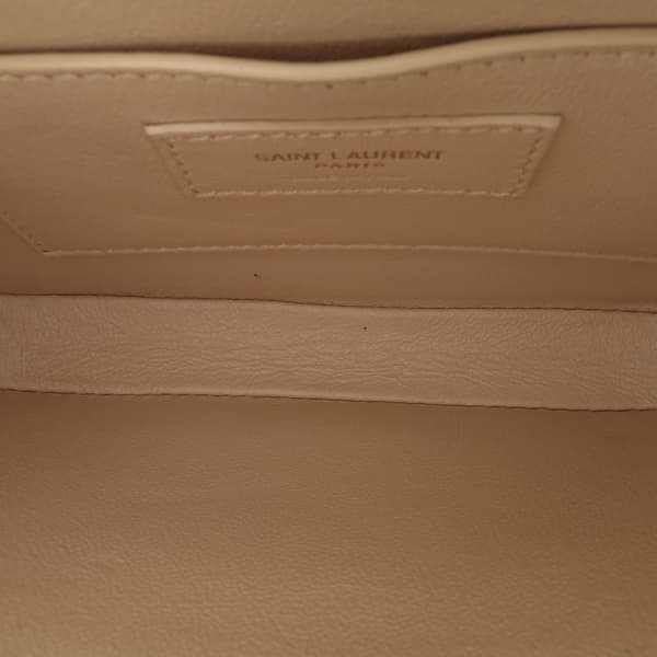 Pre-owned Saint Laurent Small Quilted Suede Solferino Satchel In Box Brown