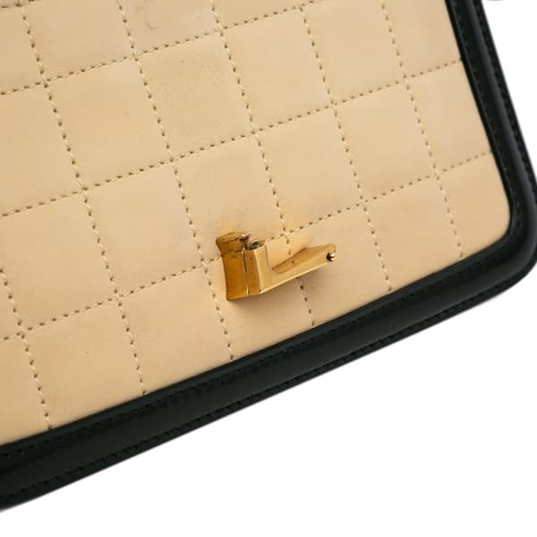 Pre-owned Saint Laurent Small Quilted Suede Solferino Satchel In Box Brown