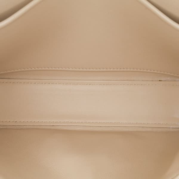 Pre-owned Celine Shiny Calfskin Triomphe Claude Shoulder Bag Brown