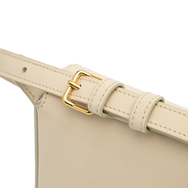 Pre-owned Celine Shiny Calfskin Triomphe Claude Shoulder Bag Brown
