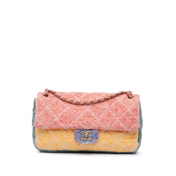 Pre-owned Chanel Jumbo Multicolor Quilted Jersey Ultimate Stitch Flap Multi