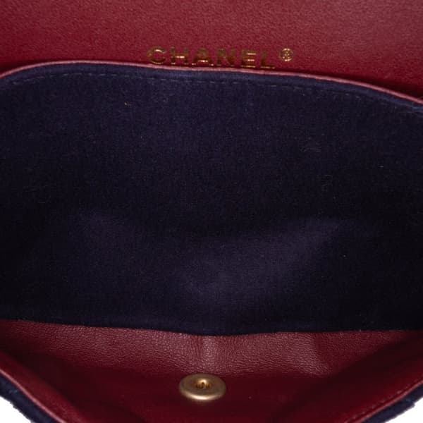 Pre-owned Chanel Medium Classic Wool Paris-Hamburg Charms Double Flap Blue