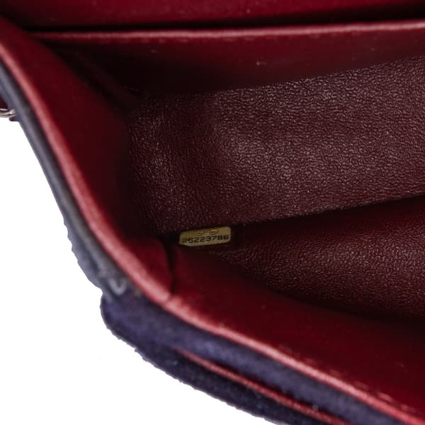 Pre-owned Chanel Medium Classic Wool Paris-Hamburg Charms Double Flap Blue