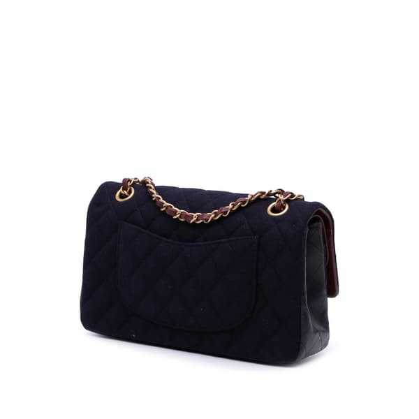 Pre-owned Chanel Medium Classic Wool Paris-Hamburg Charms Double Flap Blue
