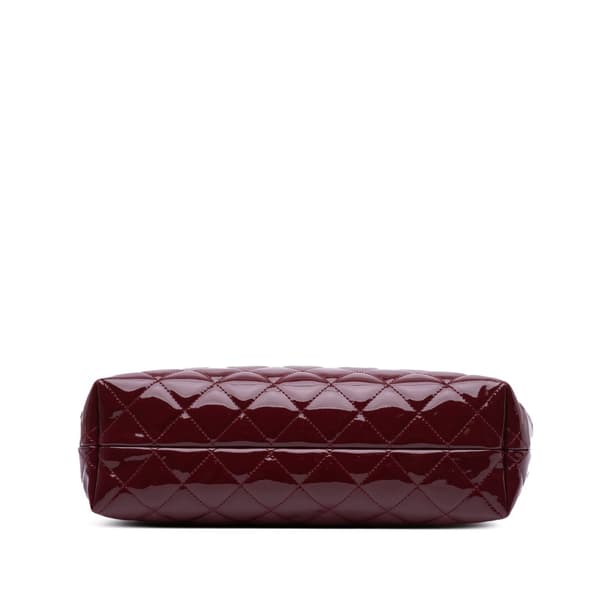 Pre-owned Chanel Large Quilted Patent Coco Shine Accordion Flap Red