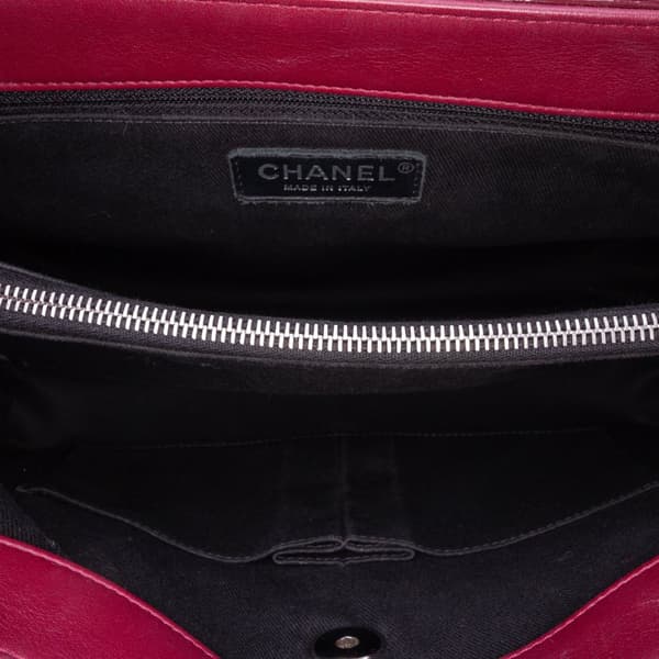 Pre-owned Chanel Large Quilted Patent Coco Shine Accordion Flap Red