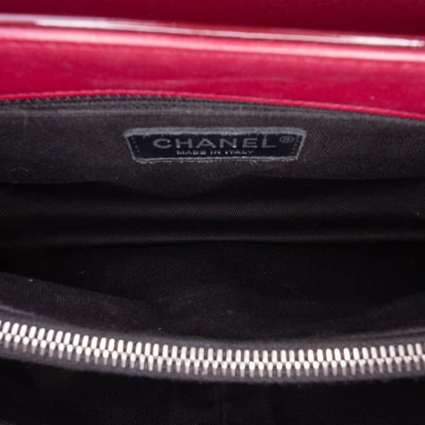 Pre-owned Chanel Large Quilted Patent Coco Shine Accordion Flap Red