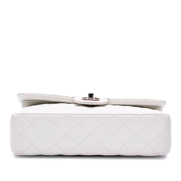 Pre-owned Chanel Medium Classic Caviar Double Flap White