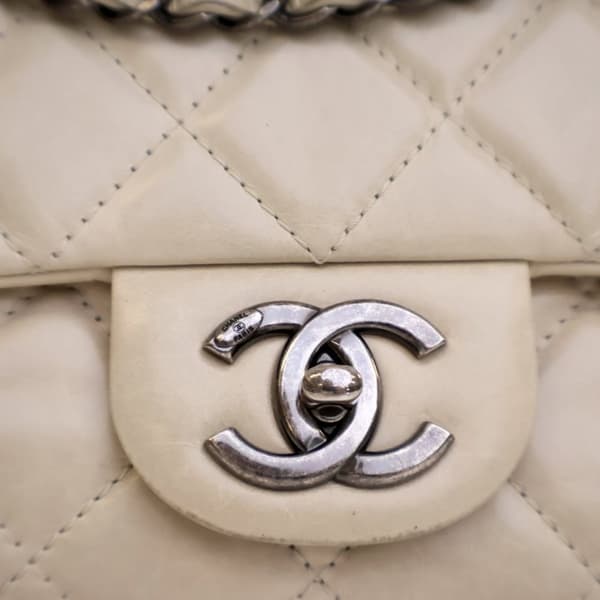 Pre-owned Chanel Large Quilted Glazed Calfskin Coco Soft Flap Brown