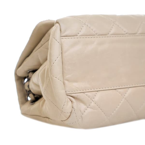 Pre-owned Chanel Large Quilted Glazed Calfskin Coco Soft Flap Brown