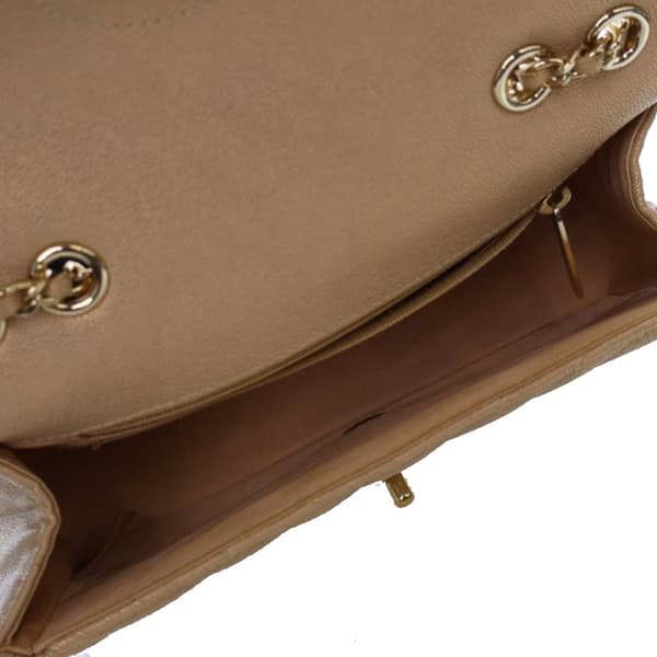 Pre-owned Chanel Small Chevron Caviar Statement Flap Brown