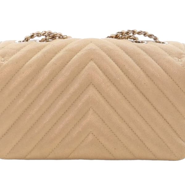 Pre-owned Chanel Small Chevron Caviar Statement Flap Brown