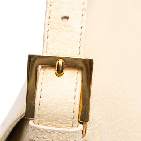 Pre-owned Fendi Large Calfskin Mamma Forever Shoulder Bag White